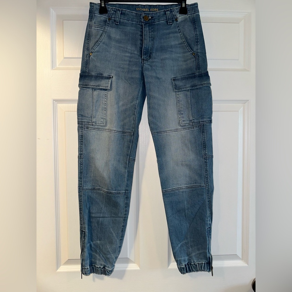 Michael Kors Womens Blue Cargo Pants